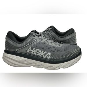 Hoka One One Bondi 7 Men's Running Shoes  10.5 Gray 1110518B Lace Up Athletic